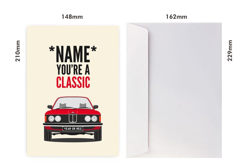 Personalised Classic BMW E21 Birthday Card bild 4