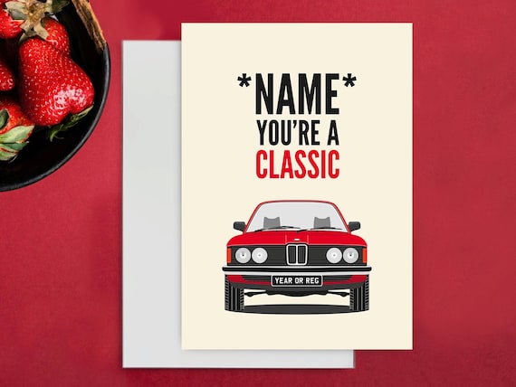 Personalised Classic BMW E21 Birthday Card