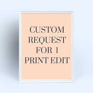 Request edit of one Custom print | custom wall art | custom art printable | digital download | personalized print