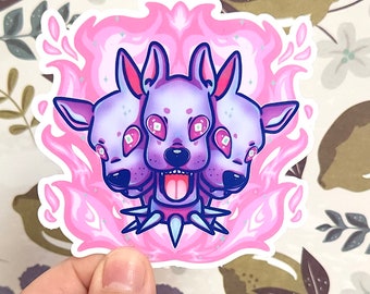 Cerberus 3 headed dog Die Cut sticker
