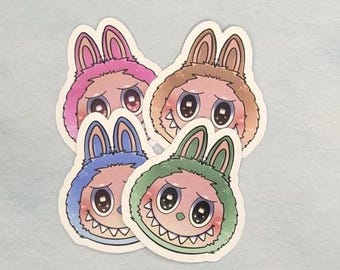colorful fuzzy gremlins die cut stickers