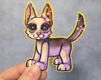 Sparkly toy puppy die cut sticker LPS inspired