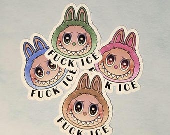 No ice/ f-ice colorful fuzzy gremlins doe cut stickers