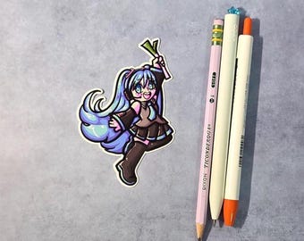 Chibi pop idol Diva Anime Sticker Die Cut