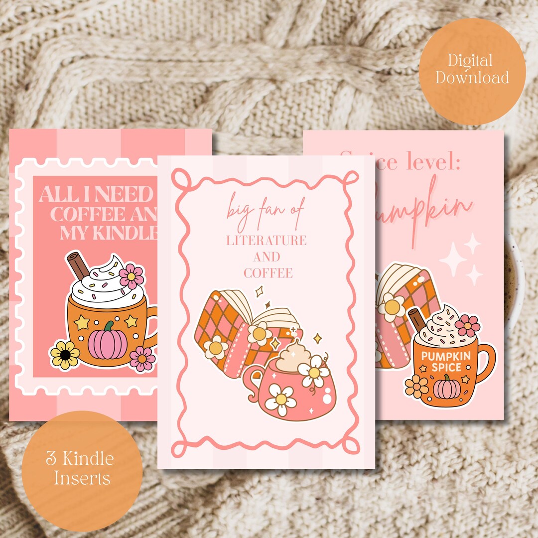 Fall Kindle Insert | Digital Printable Ereader Decor |aesthetic Kindle ...