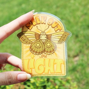 Autocollant papillon en vinyle transparent jaune