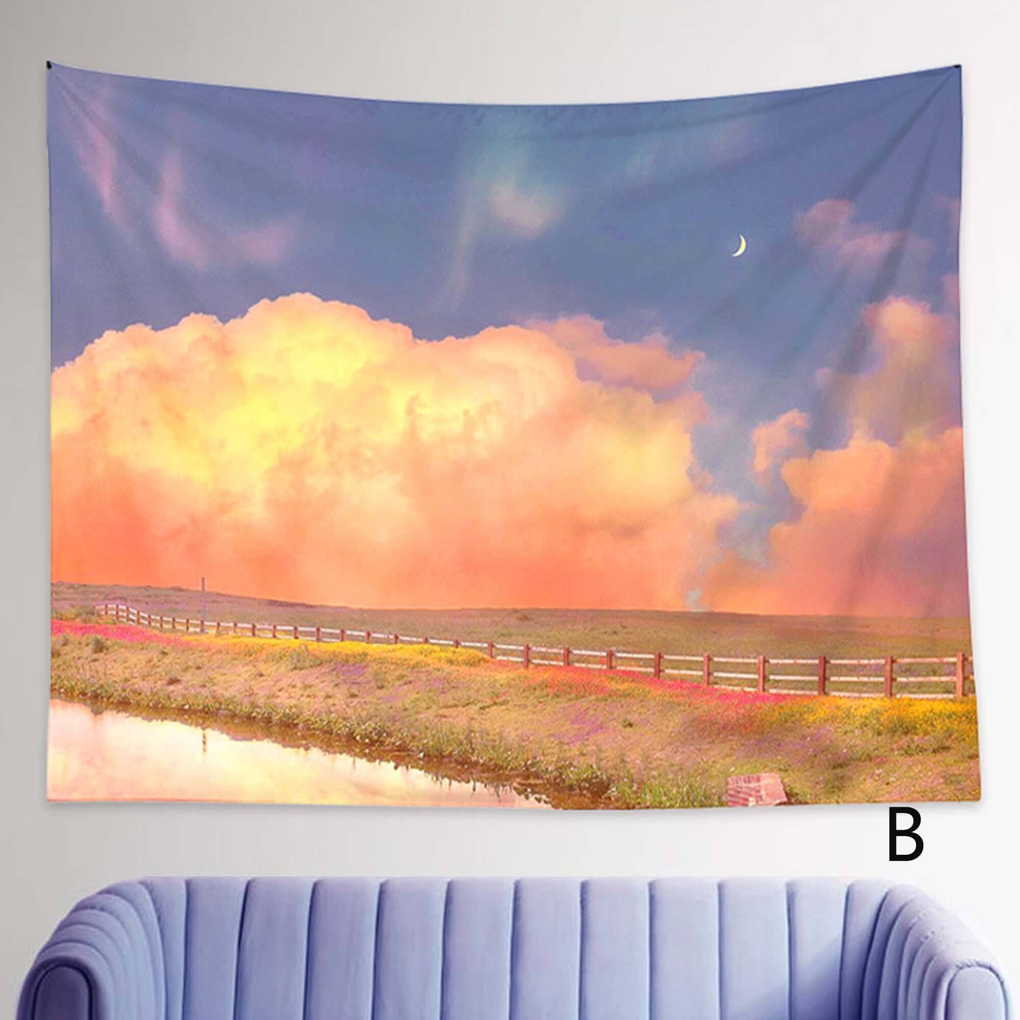 Pink Cloud Tapestry Summer Sky Tapestry Dreamy Tapestry Etsy