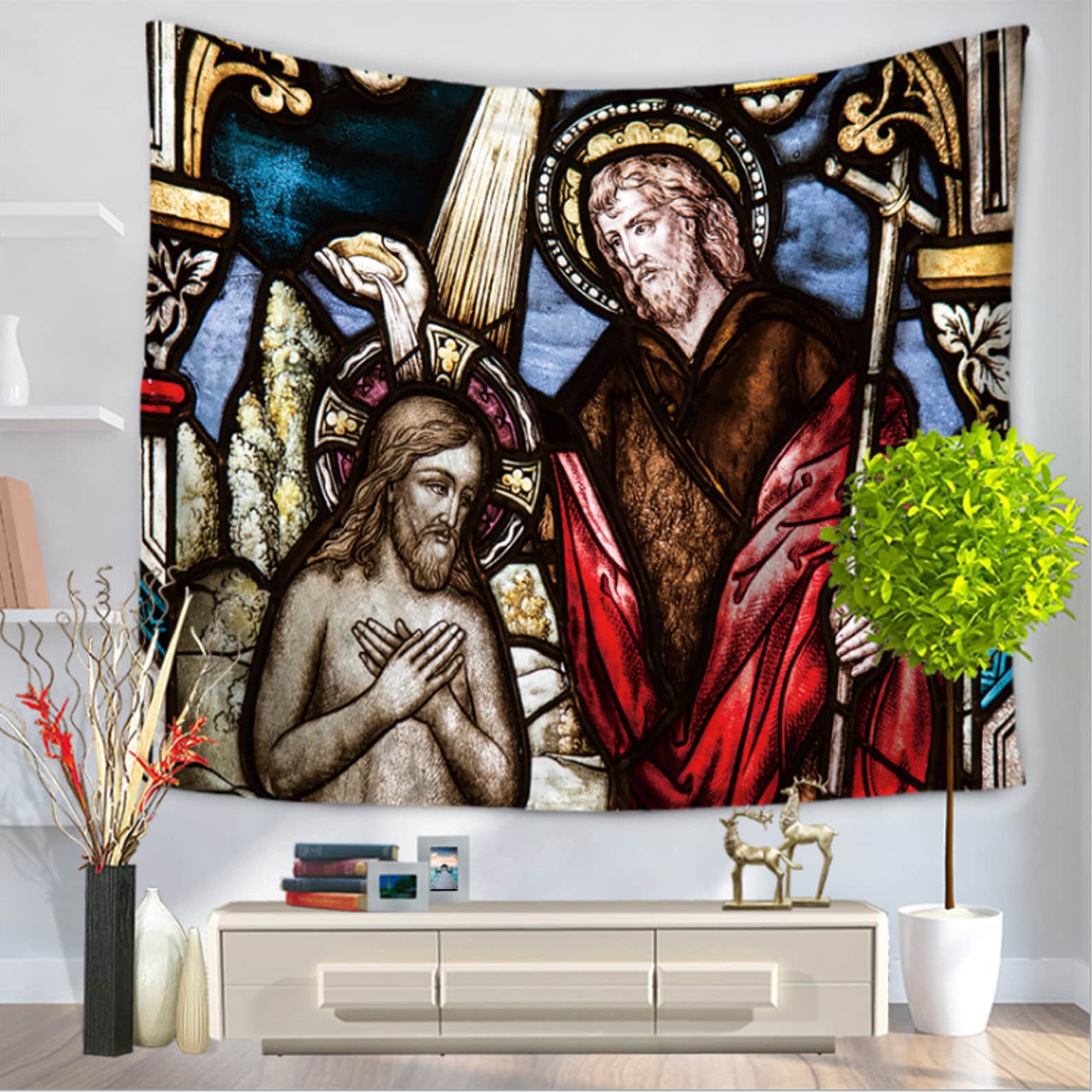 Jesus Tapestry Jesus Christ Wall Hangings Religious Tapestry Etsy