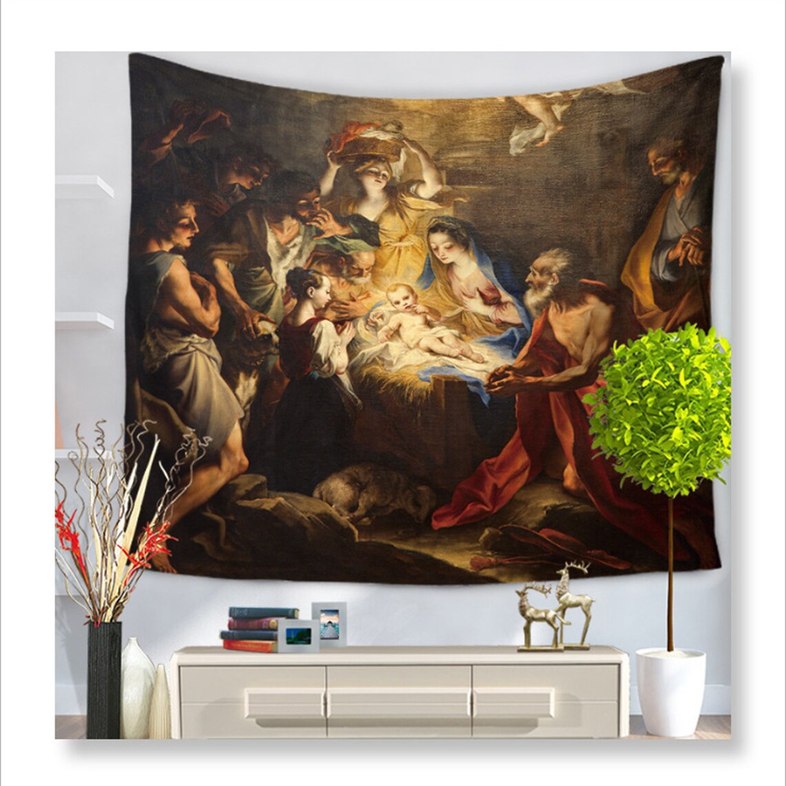 Jesus Tapestry Jesus Christ Wall Hangings Religious Tapestry Etsy