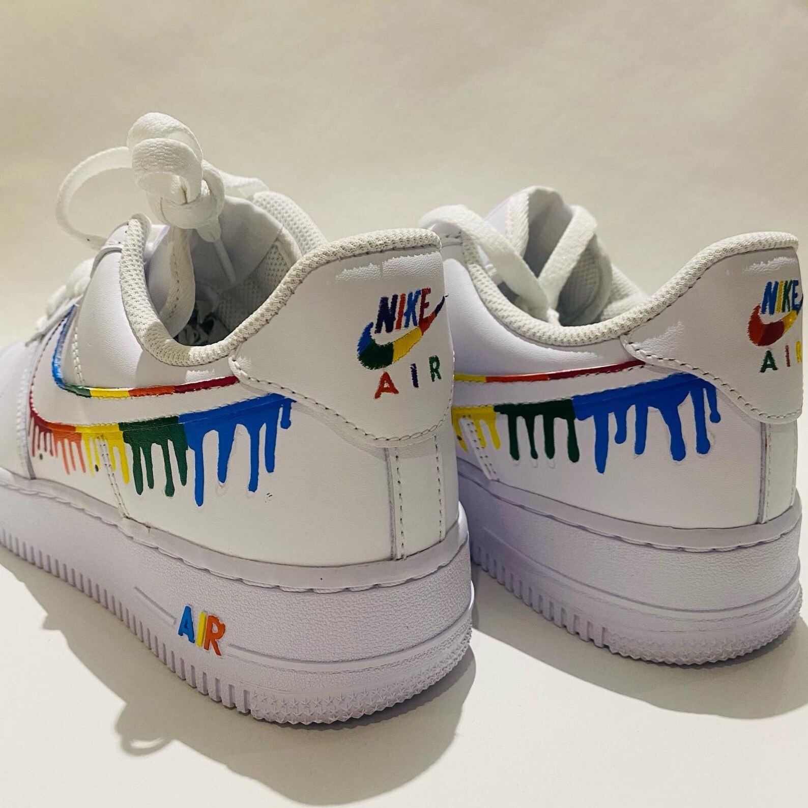 air force 1 with rainbow bottom