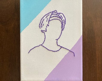 Harry Styles Bestickt Leinwand Versandfertig Stickerei Etsy