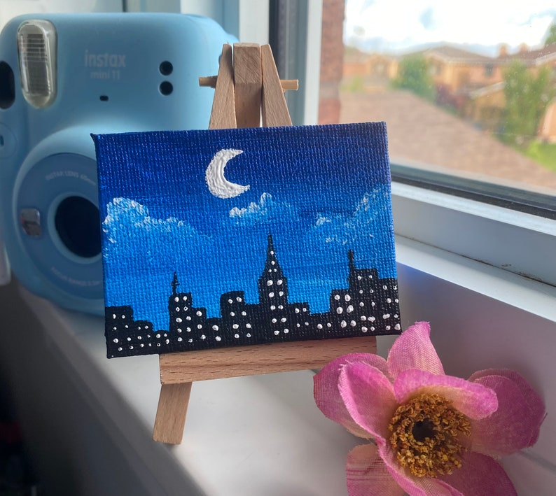 Mini Desk Decor Painting with Easel Included image 1