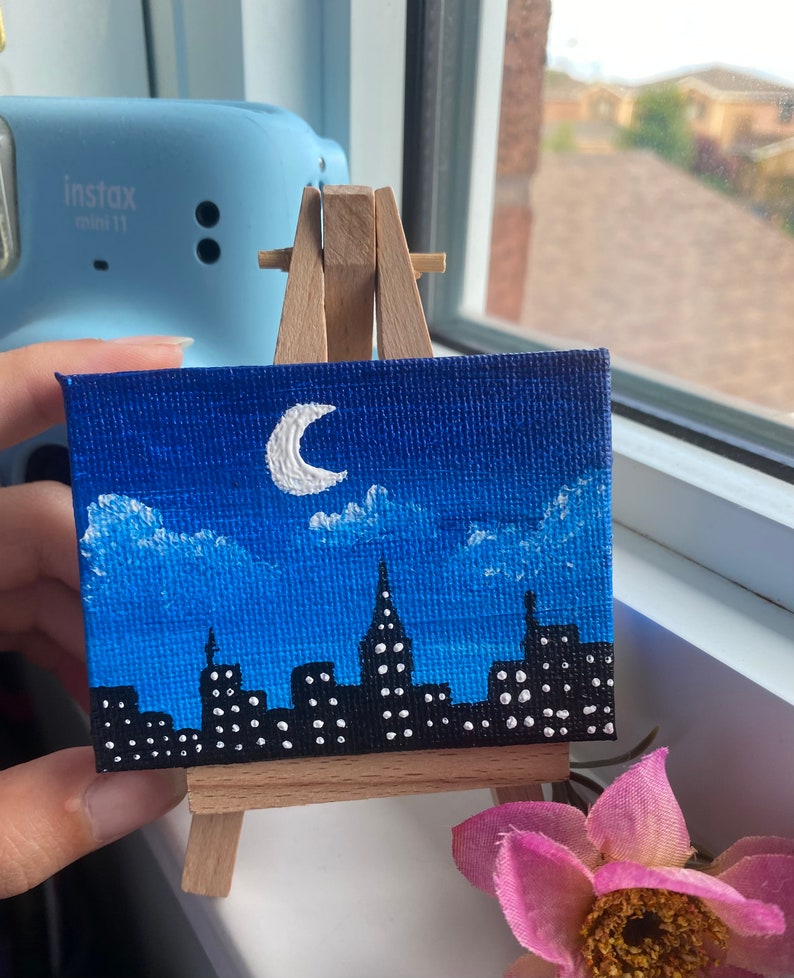 Mini Desk Decor Painting with Easel Included image 2