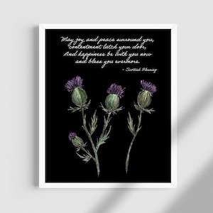 Scottish Thistle Watercolor Print- Scottish Blessing