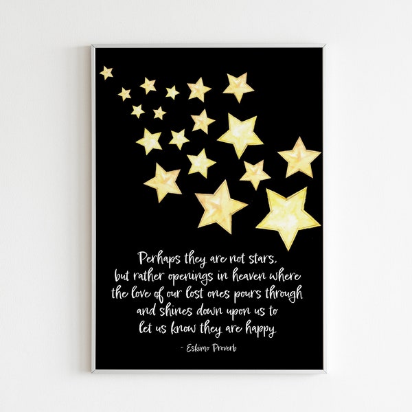 Star Watercolor Print- Loss of a Loved One Eskimo Proverb