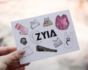 Set of ZYIA Active cards - watercolor blank cards