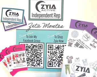 Zyia Business Bundle - Business cards, event sign, scratch offs, thank you cards and bag tags