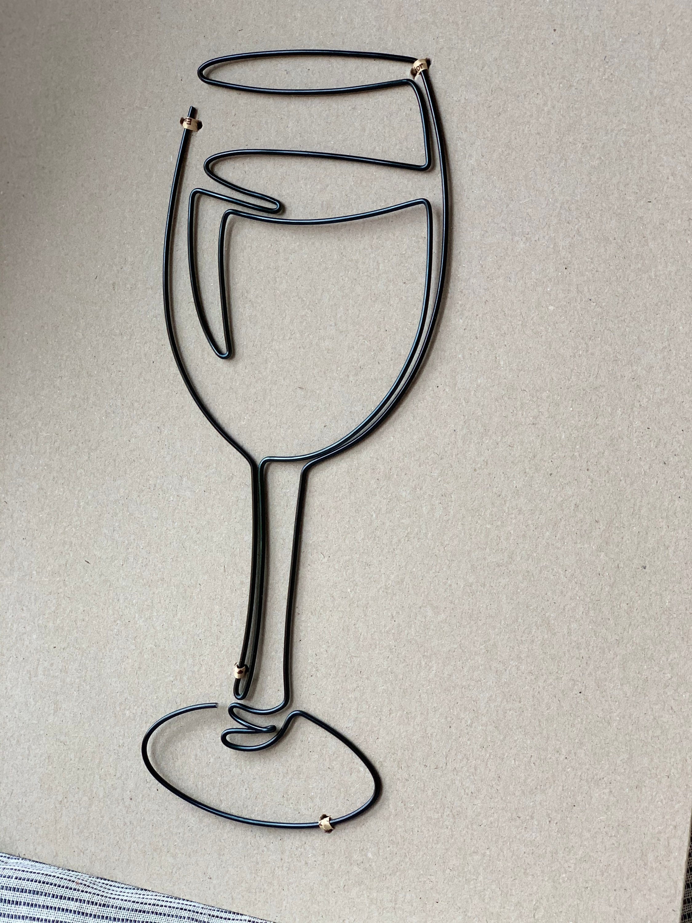 Wire Wine Glass Handmade Wire Wall Art Home Decor Gift Bar Etsy