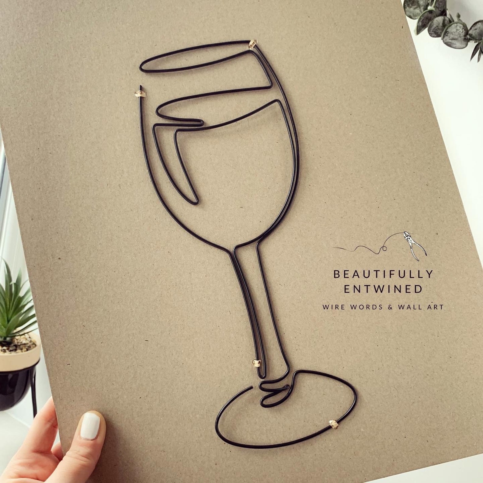 Wire Wine Glass Handmade Wire Wall Art Home Decor Gift Bar Etsy