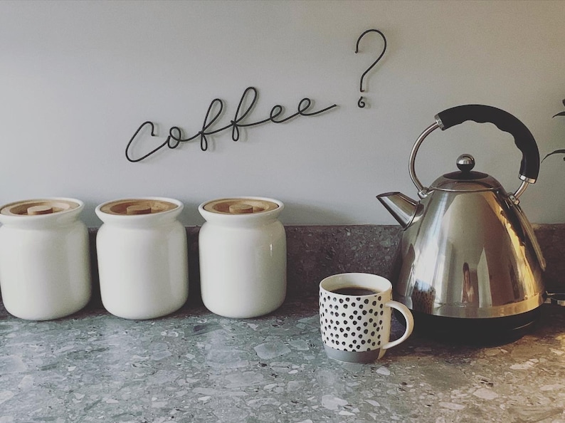 Coffee Wire Wall Sign Wire Wall Art Wire Words Kitchen Etsy UK