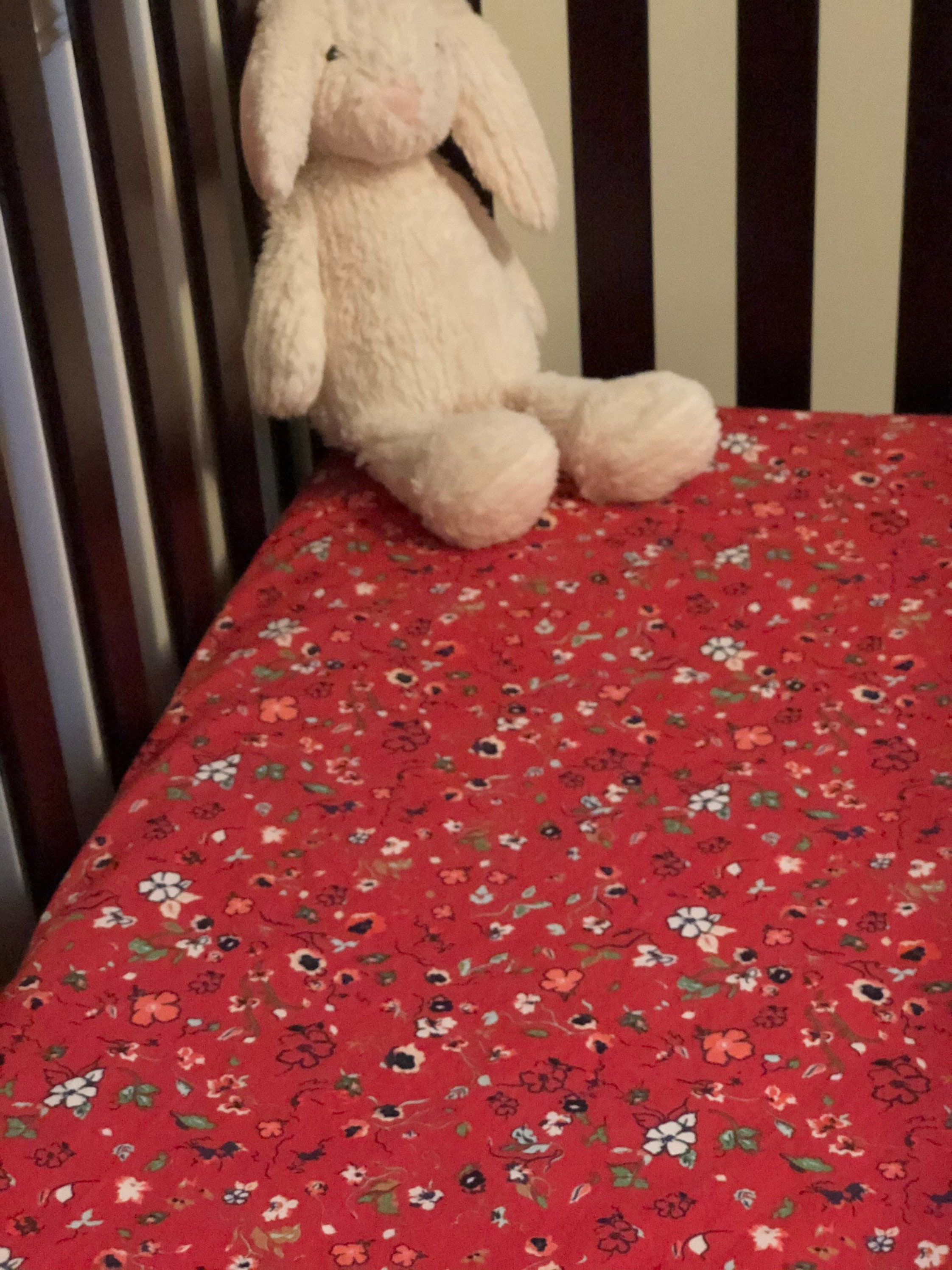 Farmhouse Baby Quilt, Flower Minky Blanket, Modern Floral Crib Bedding