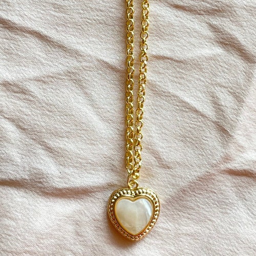 18k Gold Plated Heart Locket Necklace Gold Y2k Necklace Etsy