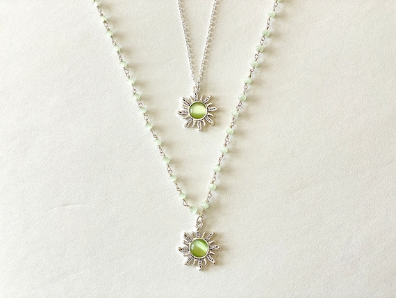 さらに100円引き◆FANTASTIC PLANET◆sunny green necklace Odyssey Gemstone Small Chain Necklace in 18k Gold Vermeil on