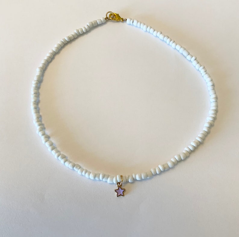 Y2k star necklaces gold chain or seed beads trendy dainty Etsy