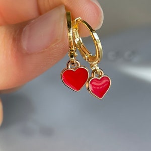 Red Heart Huggies, Hypoallergenic Tarnish Resistant 18k Gold Plated ...