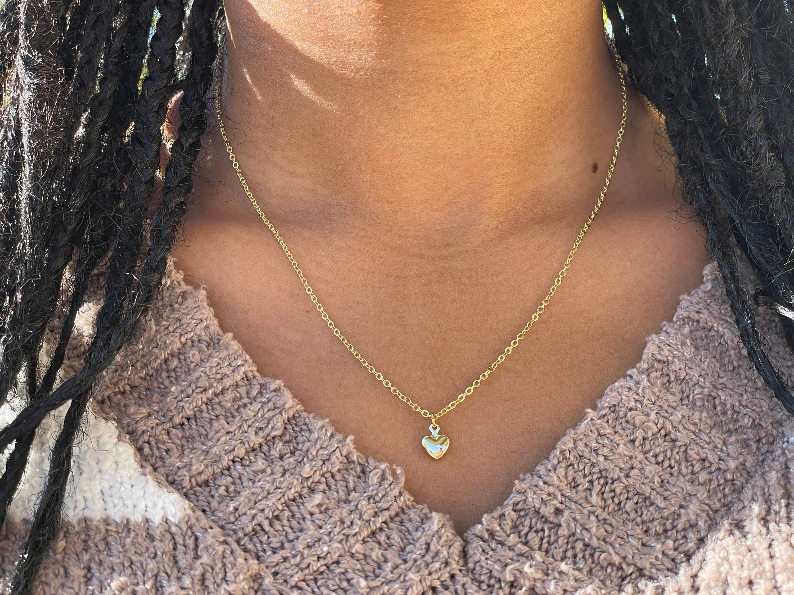 ネックレス・ペンダント Melting Heart Pendant (Gold) 18K Solid Gold Melting Heart Necklace, Small Heart Necklace