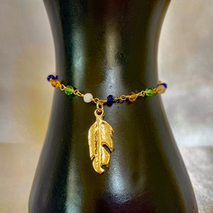 gold multicolor rosary bracelet | gold plated, layering bracelet, festival jewelry, bracelet stack, dainty colorful bead bracelet