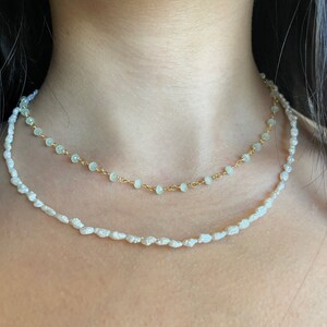 rosary chain necklace, gold/silver dainty bead chain, colorful rosary chain, custom chain choker, chain with beads, aesthetic y2k necklace
