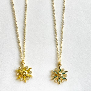 gold sun necklace, indie sun jewelry, yellow sun necklace, blue sun necklace, y2k jewelry, 2000s jewelry, sun face gold alt necklace