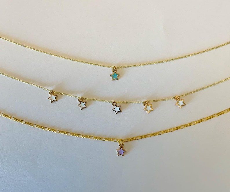 Y2k star necklaces gold chain or seed beads trendy dainty Etsy