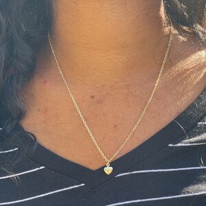 Gold mini heart pendant necklace | 18k gold plated, handmade minimalist jewelry, layering necklace, gift for her, gold heart jewelry