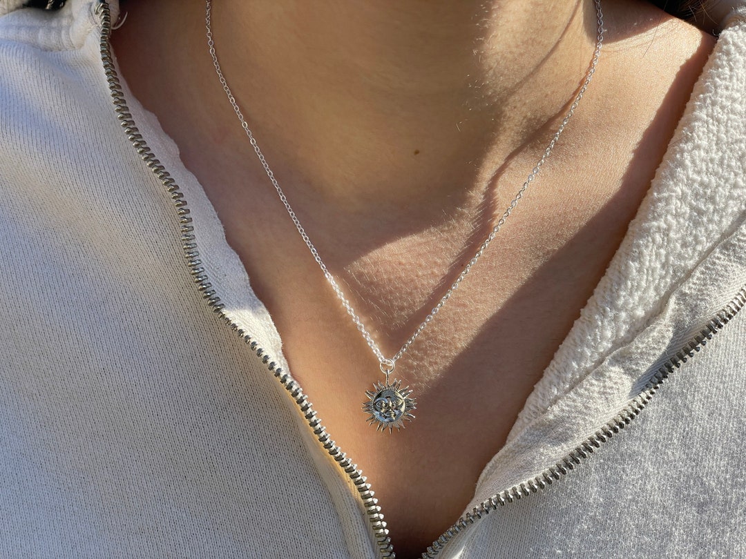 Vintage Silver Sun Knot Pendant Necklace