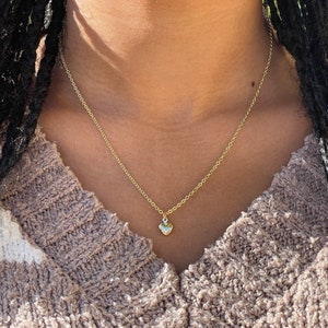 Gold mini heart pendant necklace | 18k gold plated, handmade minimalist jewelry, layering necklace, gift for her, gold heart jewelry