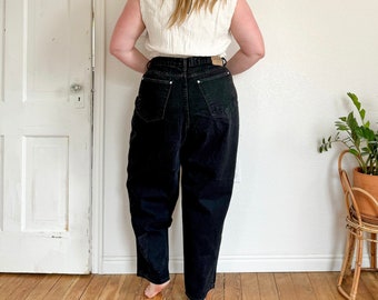 43"- vintage L.A. blues plus size 100% cotton 90s tapered high rise mom jeans black wash