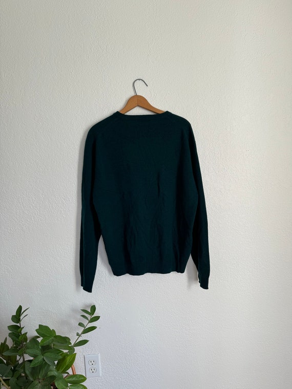 L- vintage forest green 100% cashmere club room p… - image 4