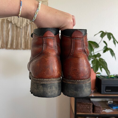 6.5-7 W- vintage Redwing leather hiking boots shops 70s style outdoors granola hiking camping boots
