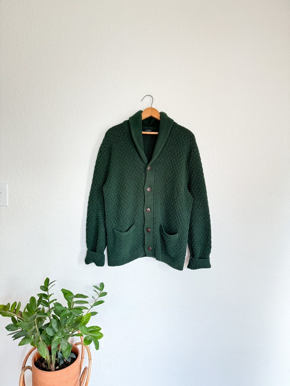 M/L- J.Crew forest green chunky knit unisex oversi