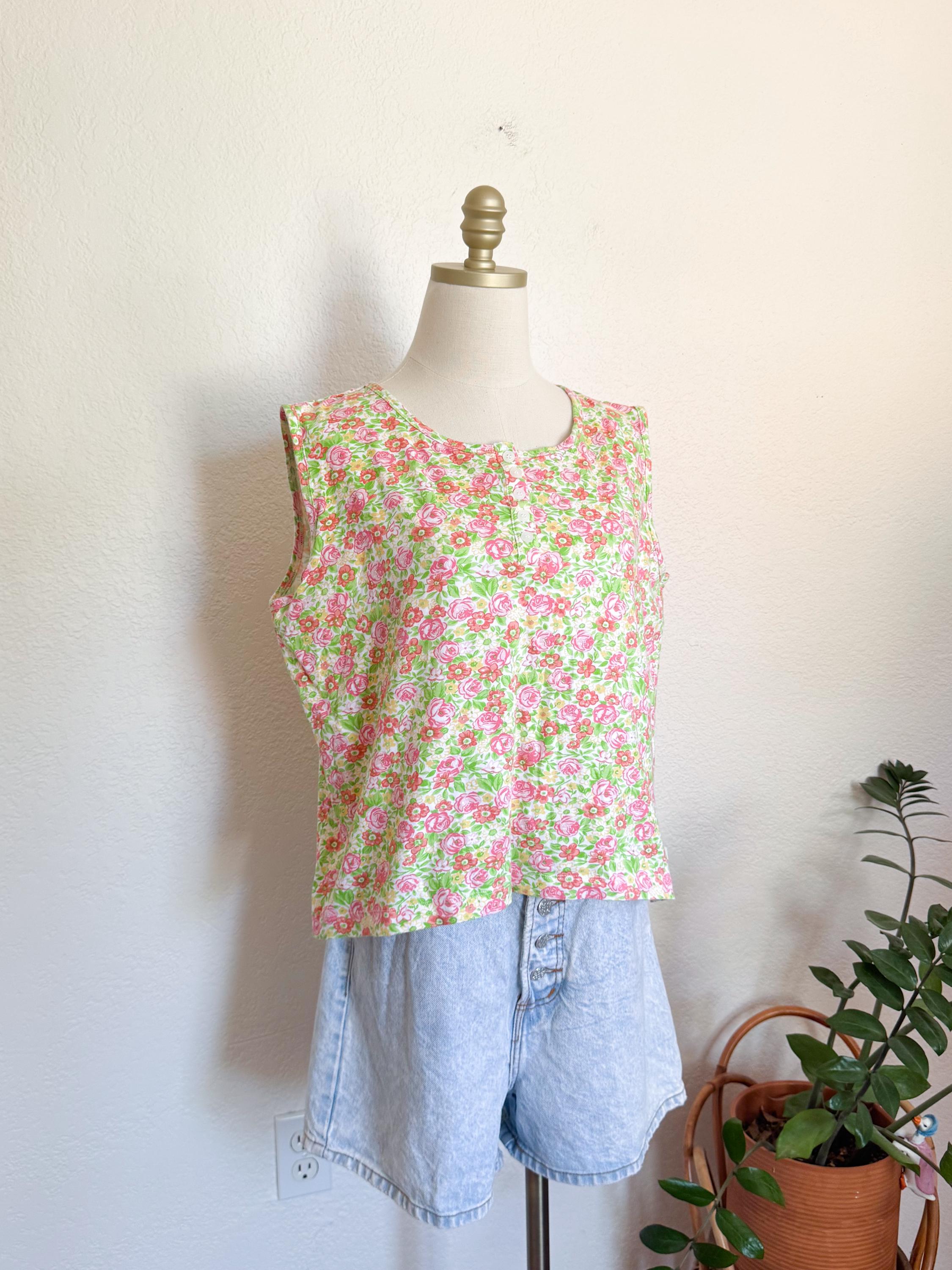 Floral Henley Top - Etsy