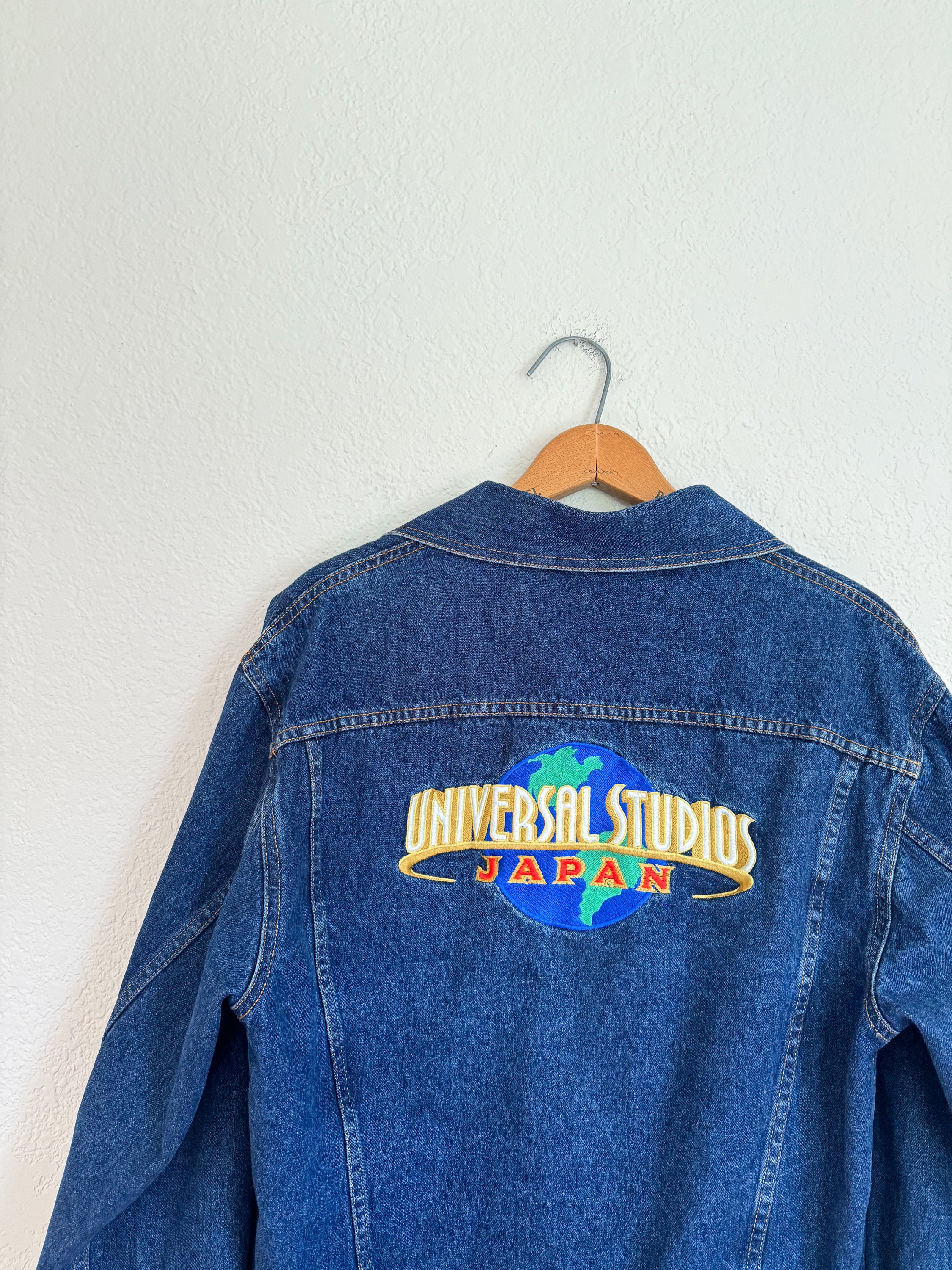 L- Vintage 90s Universal Studios JAPAN Rare Denim Embroidered
