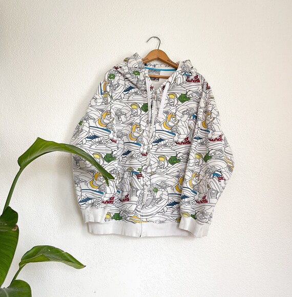 XL Vintage South Pole Y2K Skater All Over Print Sneakers Zip up