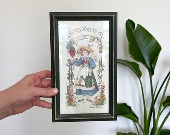 Vintage garden fairy framed Barbara mock 90s art print cottagecore