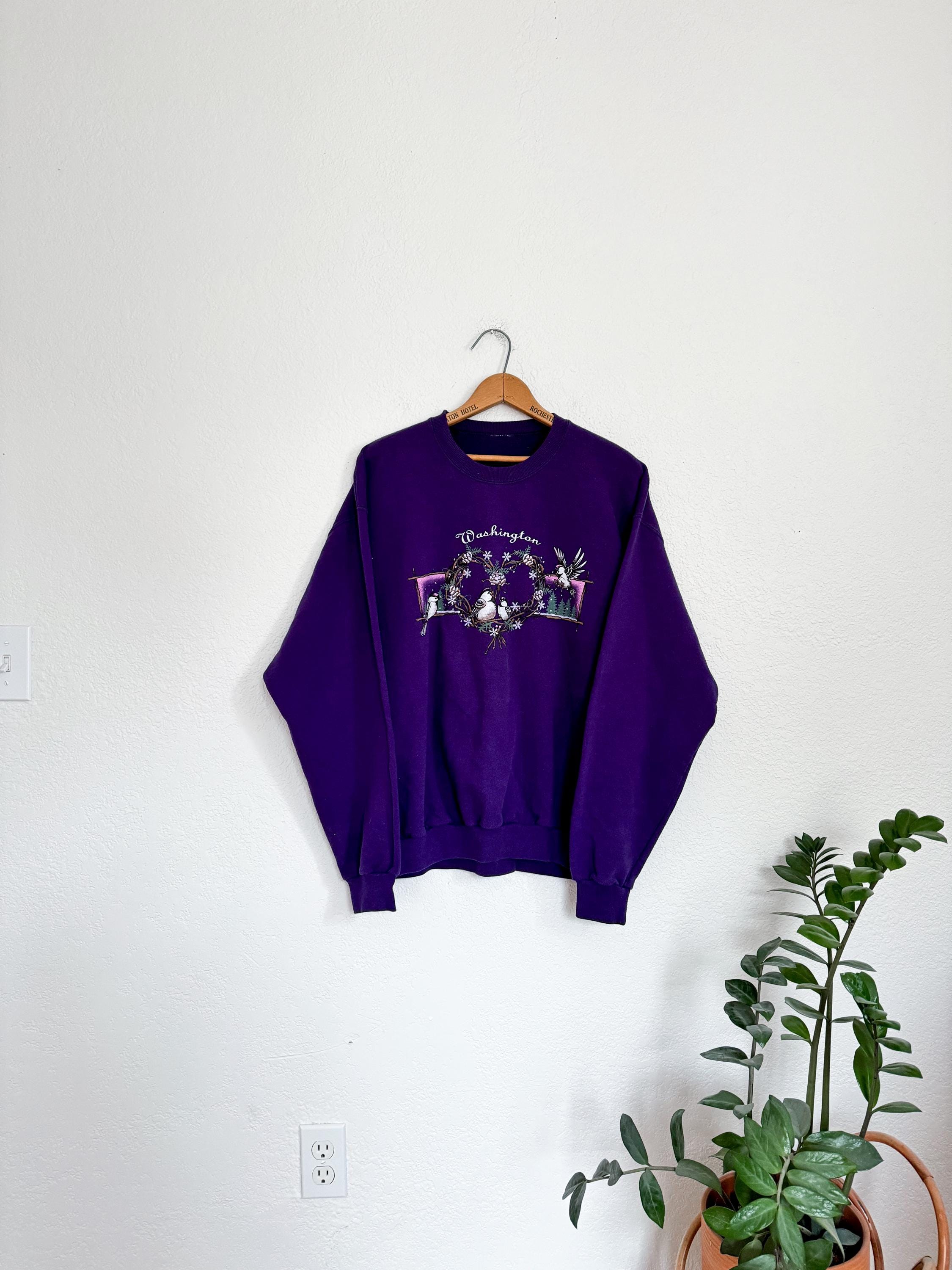 XL- Vintage Washington Purple Winter Scene Snowbirds Graphic 90s ...