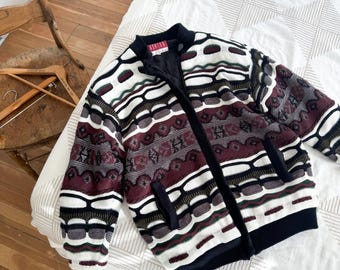 Vintage Coogi 90s Striped Zip up Hoodie Jacket Pockets XL - Etsy