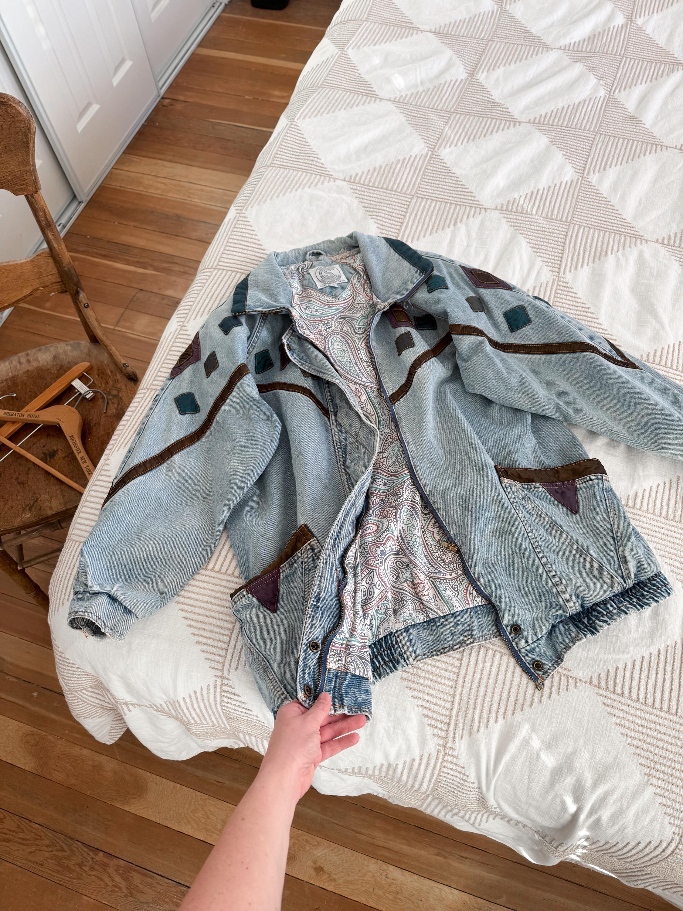 ジャケット・アウター 70's patchwork denim higanTokyo Vintage Patchwork Denim Jacket - Etsy