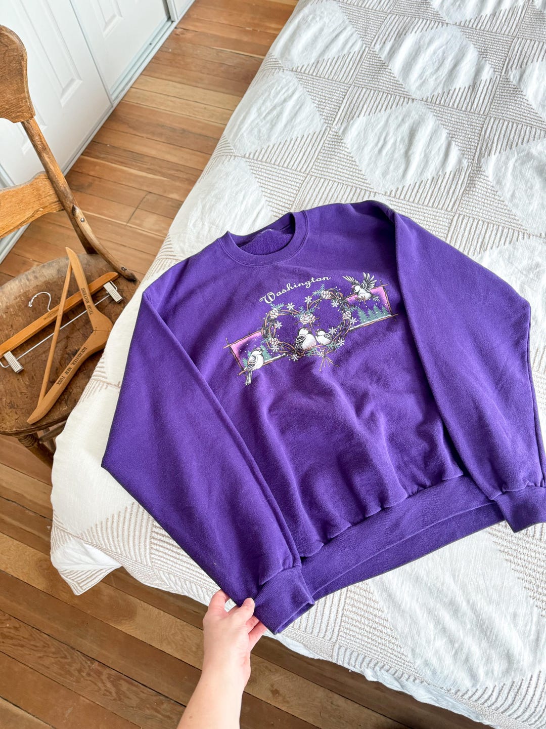 XL- Vintage Washington Purple Winter Scene Snowbirds Graphic 90s ...
