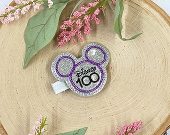 100 Years of Wonder Mouse Hair Clip, Cute Hair Clip, Pigtail Bows, Baby Girl Hair Clip, Toddler Hair Clip, Girls Hair Clip